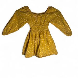 Wonder Nation Toddler Girls Puff Long Sleeve Golden Pond Clip Dot Dress